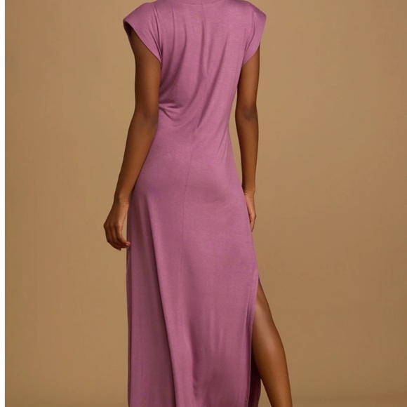 NWT Lulu's Daily Fave Mauve Purple Padded Shoulder Sleeveless Maxi Dress small - Picture 8 of 13
